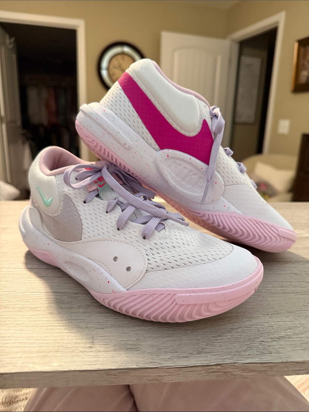 Nike White, Pink & Lavender Low-Top Sneakers
